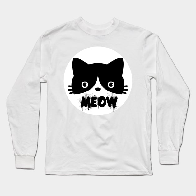 Meow tee design birthday gift graphic Long Sleeve T-Shirt by TeeSeller07